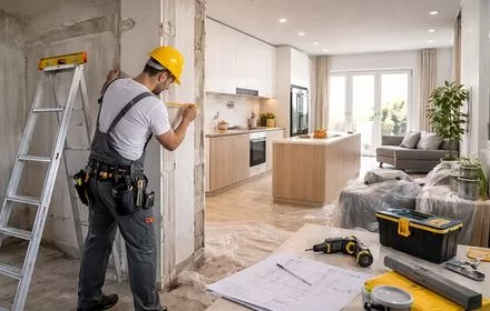 İzmir daire tadilatı için ölçüm yapan Alpimo ustası