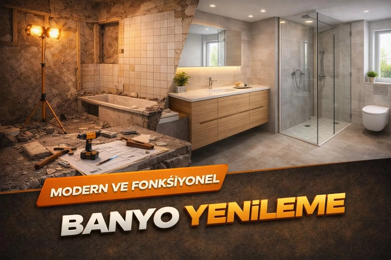 İzmir’de Alpimo tarafından yapılan modern ve fonksiyonel banyo yenileme çalışması