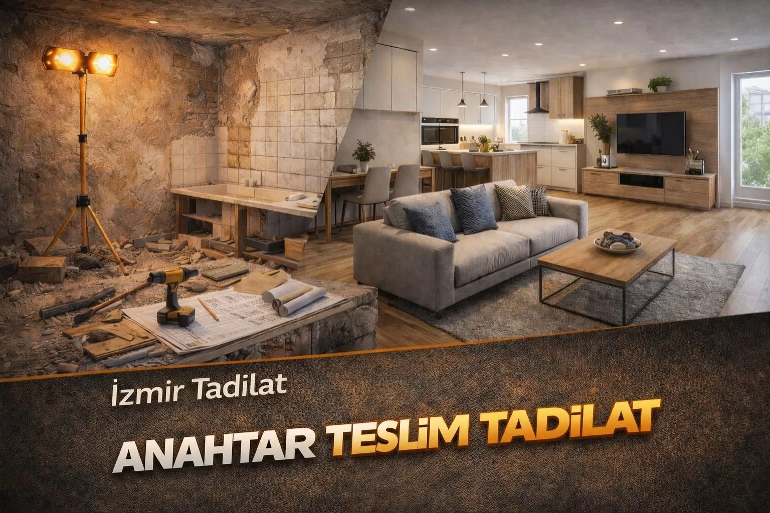 İzmir anahtar teslim tadilat hizmeti – öncesi ve sonrası daire yenileme