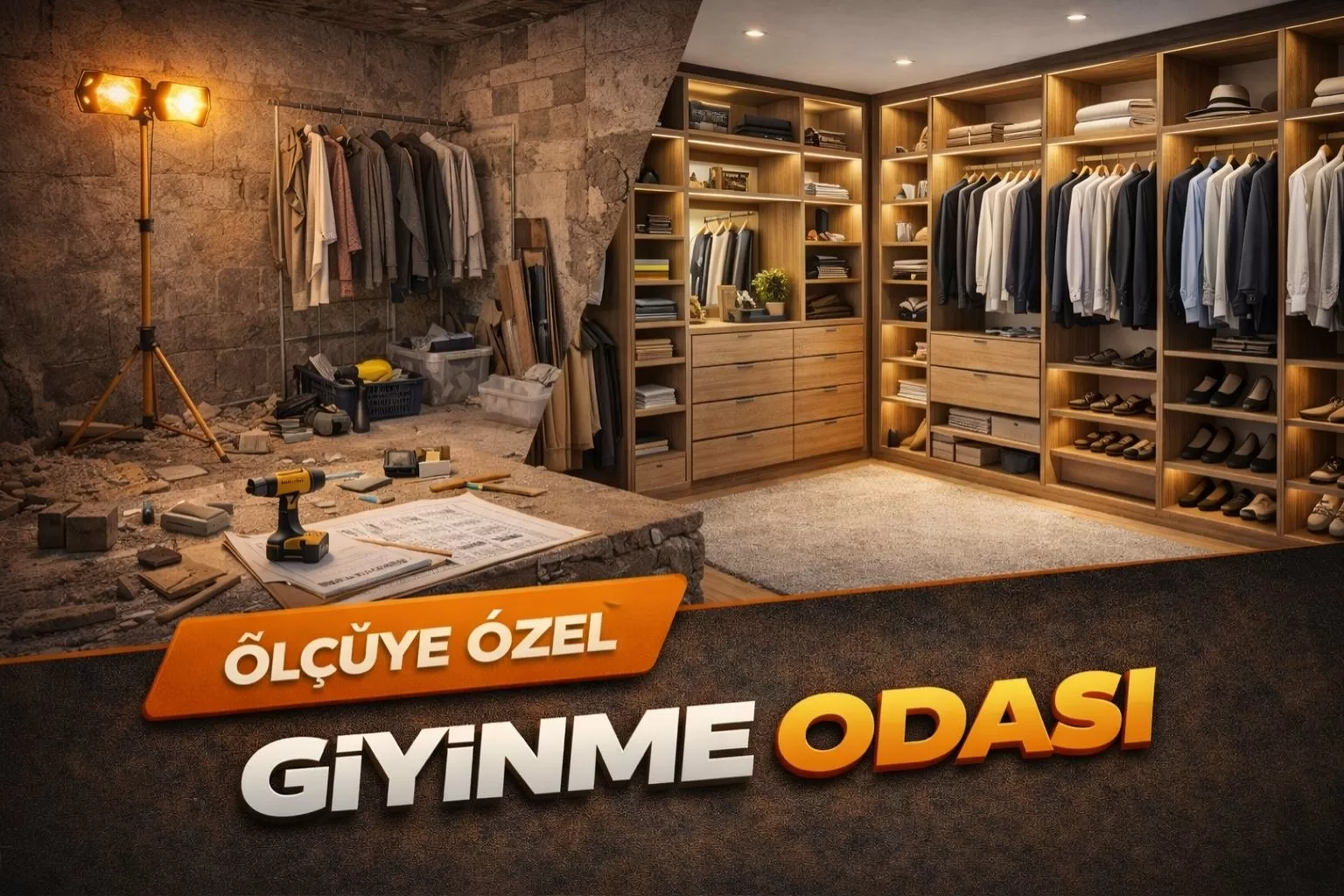 Ölçüye özel giyinme odası tasarımı ve uygulaması – Alpimo Mobilya